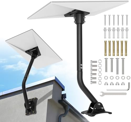 Starlink Gen 3 Mount, Starlink Mounting Kit Compatible with Star Link Gen3, Adjustable Long Pole Wall&Roof Mount+Gen 3 Pipe Adapter, Satellite Mount Bracket for Star Antenna Holder Internet Satellite
