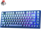 RisoPhy 60 Percent Keyboard, 82 Keys Hot Swappable Mechanical Gaming Keyboard, Linear Silent Red Switches, Blue PBT Keycaps, Compact Mini RGB Backlit Wired Creamy Keyboard, Pro Driver Supported