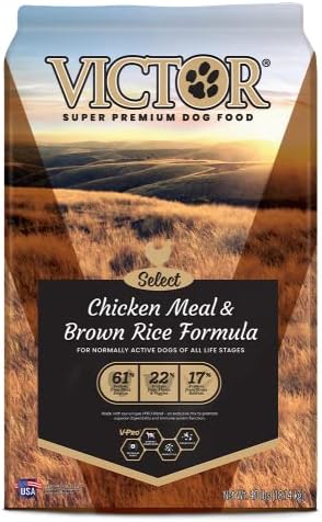 Victor Super Premium Dog Food – Chicken Meal & Brown Rice Formula - Dry Dog Food for All Normally Active Dogs of All Life Stages – Ideal for Dogs with Meat Protein Allergies, 40 lb