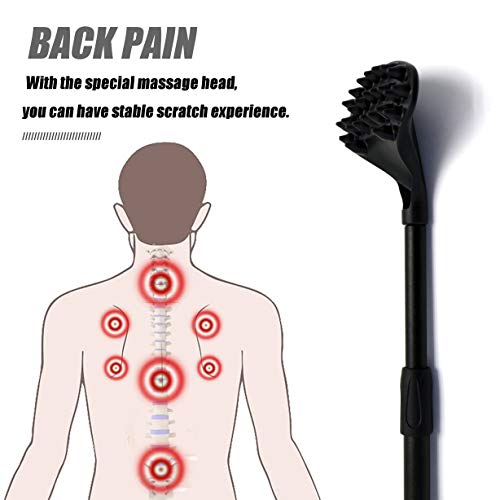 EASACE Back Scratcher for Women Men Extendable with Strong ABS Massage Head, 21inch Body Scratcher for Adults - Pets Compact - Retractable（Black）