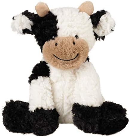 Hopearl Adorable Plush Cow Toy Floppy Dairy Cattle Soft Stuffed Animal Cute Birthday Gifts for Boys Girls Kids Toddlers, 9''
