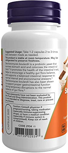 Now Foods Saccharomyces Boulardii Veg Capsules, 120 Count