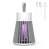 ELLASSAY Electric Bug Zapper for Indoor & Outdoor - Rechargeable Mosquito and Fly Killer Portable USB LED Purple Light Trap Have Security Grid Home, Bedroom, Backyard Camping Using, Grey