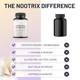 Nootrix Cortisol Manager and Stabilizer Supplement | Supports Deep Sleep & Relaxation | Cortisol Supplement with Ashwagandha, L-Theanine, Rhodiola Rosea Extract & Apigenin | 90 Vegan Capsules