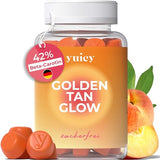 yuicy Golden Tan Glow Beta-Carotene Gummy Bears High Dose Skin Vitamins for Long-Lasting Tan and Healthy Skin With Lutein, Zeaxanthin & 5 Other Essentials. Vegan, Made in Germany. Pack of 60