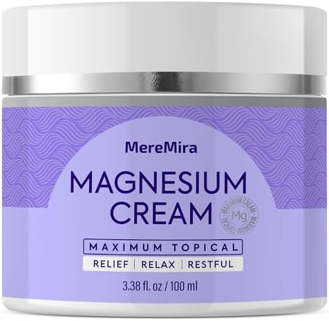 Magnesium Cream for Sleep & Muscle Relief: Topical Night Calming & Deep Relaxation Lotion - Restless Cramps Leg & Joint Care Lotion - Lavender 3.38 Fl. Oz.