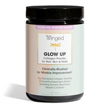 Winged Glow Up Collagen Powder | Better Hair, Skin, Nails for Women | Grass Fed Collagen Peptides w/Adaptogen Schisandra, Snow Mushroom, Vitamin C & Biotin | Unflavored (25 Servings), Non GMO