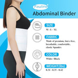 Pauline Abdominal Binder Post Surgery Compression Support | Stomach Wrap Belly Band for Hernia Tummy Tuck | Soft, Latex-free, Breathable - (30" - 45") 3 Panel - 9" High