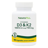 Nature's Plus - Vitamin D3 1000 IU/Vitamin K2 100 mcg, 90 vegetarian capsules