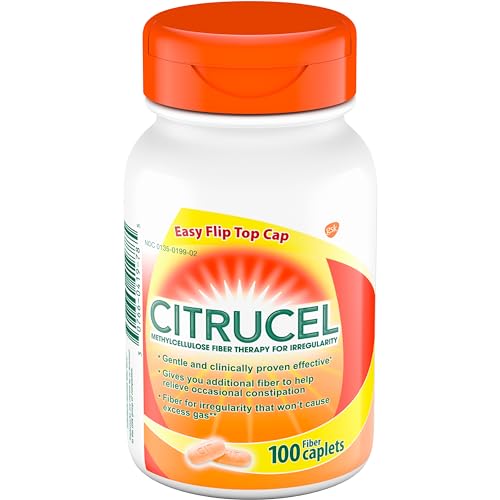 Citrucel Caplets Fiber Therapy for Occasional Constipation Relief, 100 count