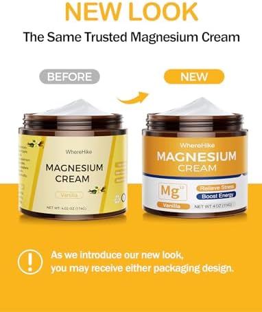 Natural Topical Magnesium Cream for Sleep,Nighttime Magnesium Lotion for Pain and Leg Cramps,Muscle Relaxation,Calm,Deep Hydration for Skin Care.(Vanilla)