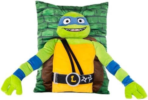 Jay Franco Nickelodeon Teenage Mutant Ninja Turtles Leonardo 3D Snuggle Pillow - Super Soft Green Plush Pillow - Measures 15 Inches