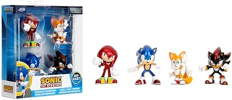 Sonic The Hedgehog 2.5" 4-Pack Wave 1 Die-cast Figures, Toys for Kids and Adults
