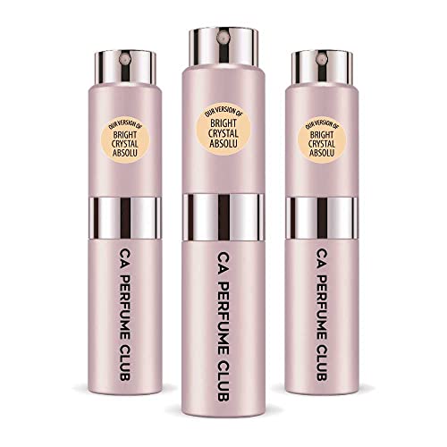 CA Perfume Impression of Bright Crystal Absolu For Women Replica Version Fragrance Dupes Concentrated Long Lasting Eau de Parfum Spray Refillable Atomizer Bottle 0.27 Fl Oz-X3