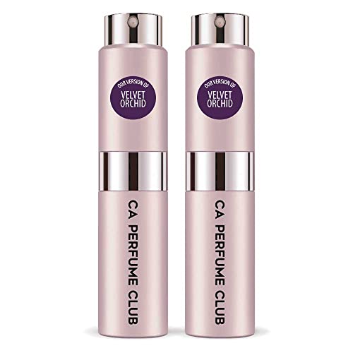 CA Perfume Impression of T. Ford Velvet Orchid For Women Replica Version Fragrance Dupes Concentrated Long Lasting Eau de Parfum Spray Refillable Atomizer Bottle 0.27 Fl Oz-X2