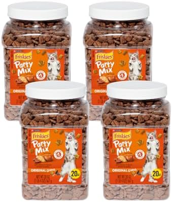 Friskies Party Mix Original Crunch Cat Treats, 20 OZ, Pack-4