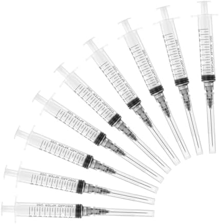 10cc/ml 22G Syringe with Needle Laboratory Tools, Each Individually Wrapped-Pack of 20