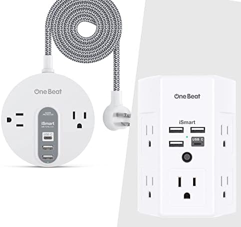 Desktop Power Strip and 1800J Wall Outlet Extender Bundle