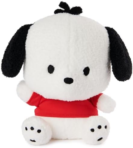 GUND Sanrio Pochacco Plush, Puppy Stuffed Animal for Ages 1 and Up, White/Red, 6”