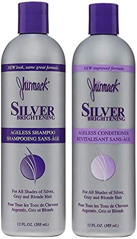Jhirmack Silver Brightening Purple Shampoo and Conditioner Set for all types of silver, grey, and blonde hair