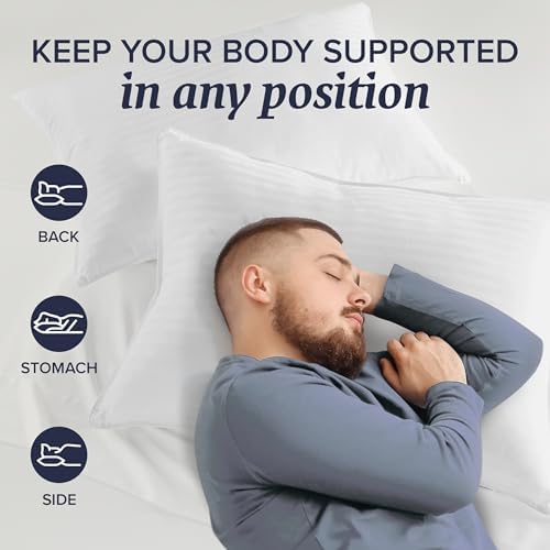 Beckham Hotel Collection Bed Pillows King Size Set of Down Alterna