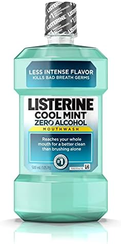 Listerine Zero Mouthwash, Clean Mint 16.9 oz (Pack of 6)