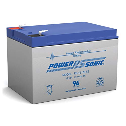 Powersonic PS-12120F2-12 Volt/12 Amp Hour Sealed Lead Acid Battery with F2 Terminals