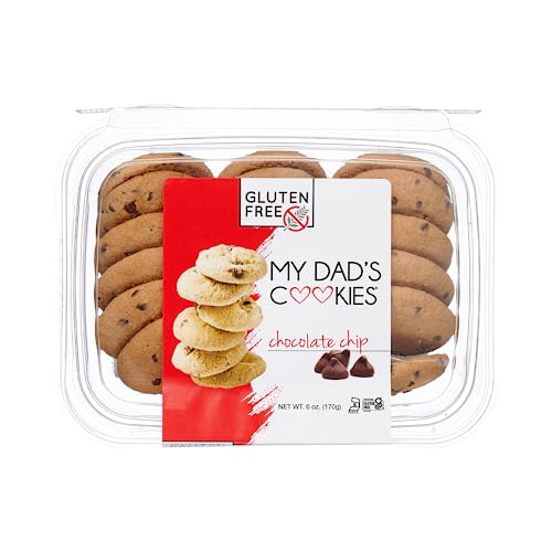 My Dad's Cookies Gluten Free Crisp Milk Chocolate Chip Cookies - Dairy Free, Kosher, Nut Free, Plant Based - Crunchy Italian Cookies - Coffee Snacks Baked Fresh - 6oz (3 Pack Cookie Boxes With Window)