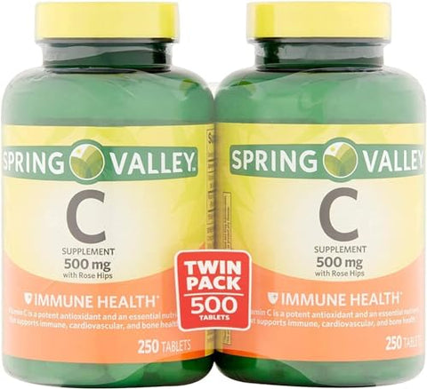 Spring Valley - Vitamin C 500 Milligram with Rose Hips, 500 Tablets