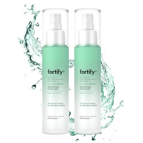 Fortify 9-in-1 Korean Facial Mist Spray with Hyaluronic Acid & Aloe Vera - Anti-Aging & Hydrating - Dermatologist Tested - For All Skin Types, Clean Beauty - 130ML/4.39Oz (Pack of 2)
