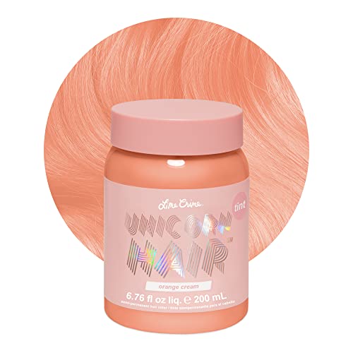 Lime Crime Pastel Colored Unicorn Hair Tint (Orange Cream) - Damage & Ammonia-Free Semi-Permanent Hair Color Conditions & Moisturizes - Temporary Hair Dye Kit Has Sugary Citrus Vanilla Scent - Vegan