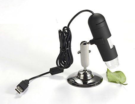 USB Digital Microscope UM012B 2 Mega Pixels 10x~200x Magnification Resolution 1920x1080, 1280x720, 640x480 with Flexible Metal Stand for Windows, Mac PC Software