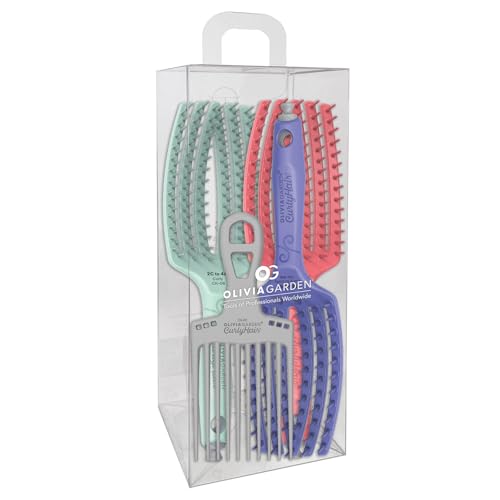 Olivia Garden CurlyHair Brush & Comb Collection for Curly Hair - Single, Dual, Wide Bristles & Pick Comb