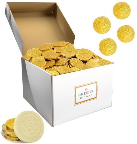 St. Patrick's Day White Milk Chocolate Coins, Half-Dollar Gold Foil Coins in Themed Box, Made with Premium Belgian Chocolate, Gluten-Free, Nut-Free, Kosher Certified Dairy (15 Pounds (Bulk))