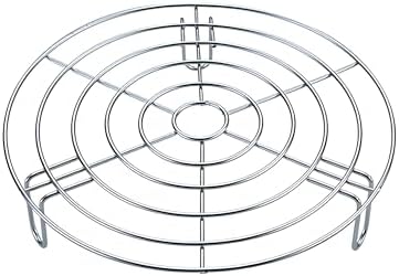 Wire Steaming Cooling and Baking Barbecue Rack with Legs Dia 9.4" Stainless Steel Cross Wire for Air Fryer Instant Pot Pressure Cooker Canning Dutch Oven (Height 2.8",9.4"/24cm)