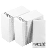 Vplus 400 Pack Paper Napkins Guest Towels Disposable Premium Quality 3-ply Dinner Napkins Disposable Soft, Absorbent, Party Napkins Wedding Napkins for Kitchen, Parties, Dinners or Events(Silver)