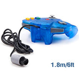 KIWITATA Classic N64 Controller, Retro N64 Wired Game Pad Joystick Remote Controller for N64 System Video Games Console Clear Blue