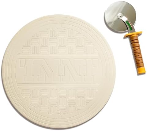 Teenage Mutant Ninja Turtles Pizza Cutter and Baking Stone Set | Deluxe Cookware For Oven and Grill