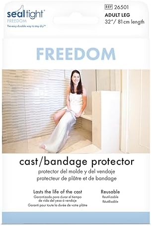 Brownmed Seal-Tight Freedom Cast & Bandage Protector - Waterproof Shower Cover for Leg Casts & Injuries - Adult