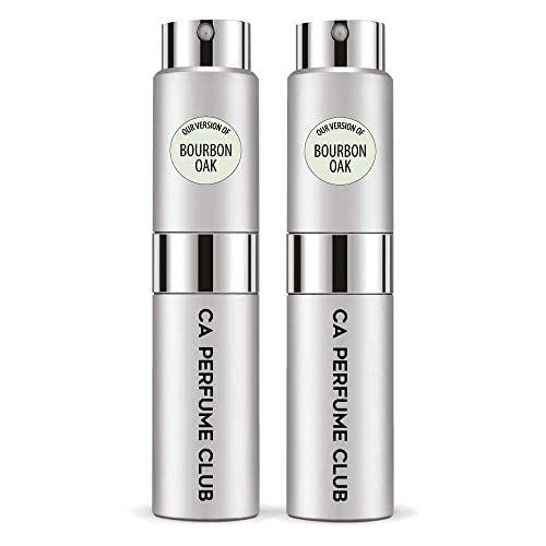 CA Perfume Impression of Emra Bourbon Oak For Men Fragrance Concentrated Long Lasting Eau de Parfum Spray Refillable Glass Atomizer Bottle 0.27 Fl Oz-X2