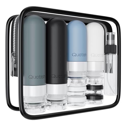 18 Pack Travel Bottles for Toiletries, Original Patented, TSA Approved Travel Size Containers, Leak Proof Travel Size Toiletries for Women & Men, Silicone Shampoo Bottles Travel Essentials, Grey