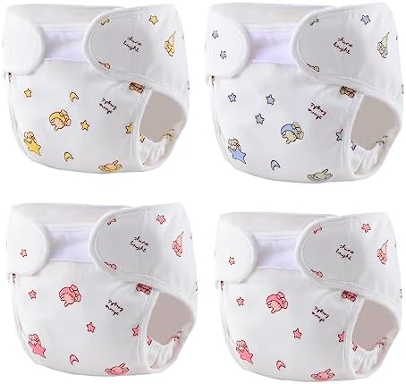 Reborn Baby Dolls Diapers Accessories 4-Piece Pack Fit for 17-24 inch Reborn Dolls Newborn Underwear Reusable Washable