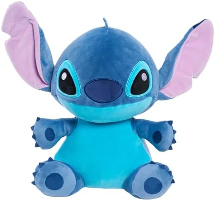Disney Classics 14-inch Large Stitch Comfort Weighted Plush Stuffed Animal, Blue, Alien