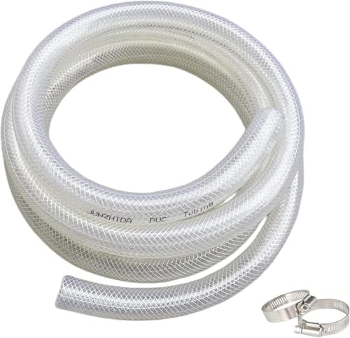 1" ID x 1 19/64" OD - 25 Ft High Pressure Braided Clear PVC Vinyl Tubing Flexible Vinyl Tube, Heavy Duty Reinforced Vinyl Hose Tubing, BPA Free and Non Toxic
