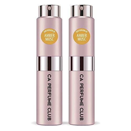 CA Perfume Club Impression of Narcis R. Amber Musk For Women Replica Version Fragrance Dupes Concentrated Long Lasting Eau de Parfum Spray Refillable Atomizer Bottle 0.27 Fl Oz-X2