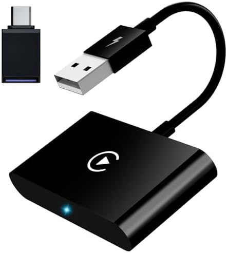 LXJADAP Carplay Wireless Adapter,Wireless CarPlay Adapter/Dongle,Plug & Play 5.8GHz WiFi Online Update,Low Latency,Easy to Install…