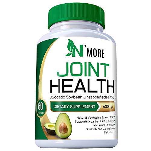 N'More Avocado Soybean Unsaponifiables Joint Health Supplement 400 mg, Non-GMO, Dairy, Gluten & Shellfish Free, 60 Day Supply, One Capsule Per Day