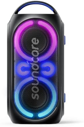 Soundcore Anker Rave Party 2 Portable Speaker, 120W Stereo Sound, PartyCast 2.0, Light Show, IPX4 Water-Resistant, 16H Playtime, Mic Input, Custom EQ & Bass Up for Party, Tailgating, Backyard, Pool