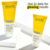 Acure Bestselling Duo Kit - Brightening Facial Scrub & Cleansing Gel - All Skin Types - Cleanse With Pomegranate, Blackberry & Acai - Scrub With Sea Kelp & French Green Clay