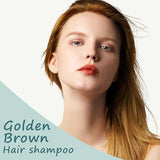 Instant Blonde Brown Hair Color Shampoo,Golden Brown Hair Dye Shampoo 3 in 1 for Women Men,Long Lasting Brown Hair Shampoo,Brown Hair Dye Colors in Minutes,Brown Shampoo Easy to Use